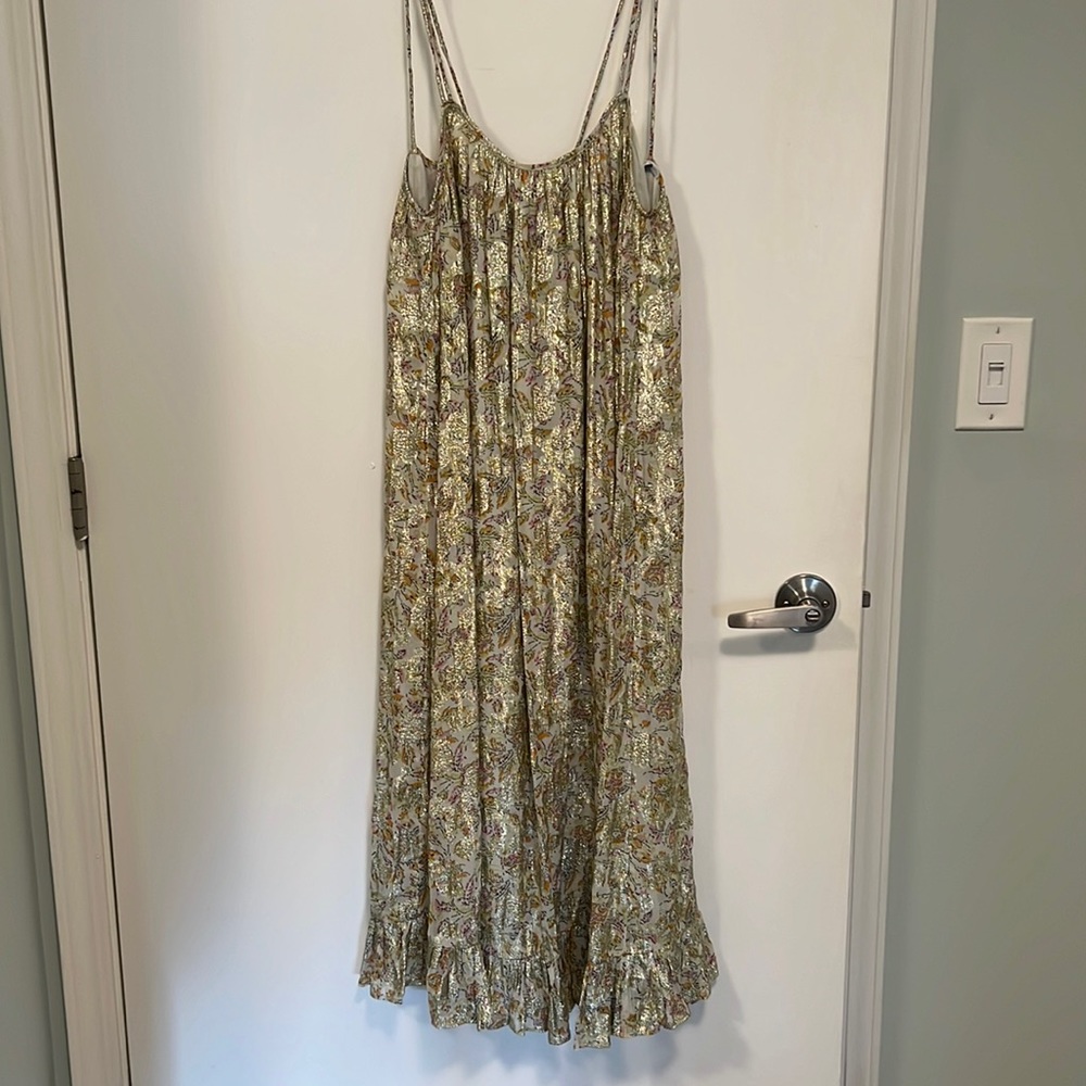 Metallic midi dress